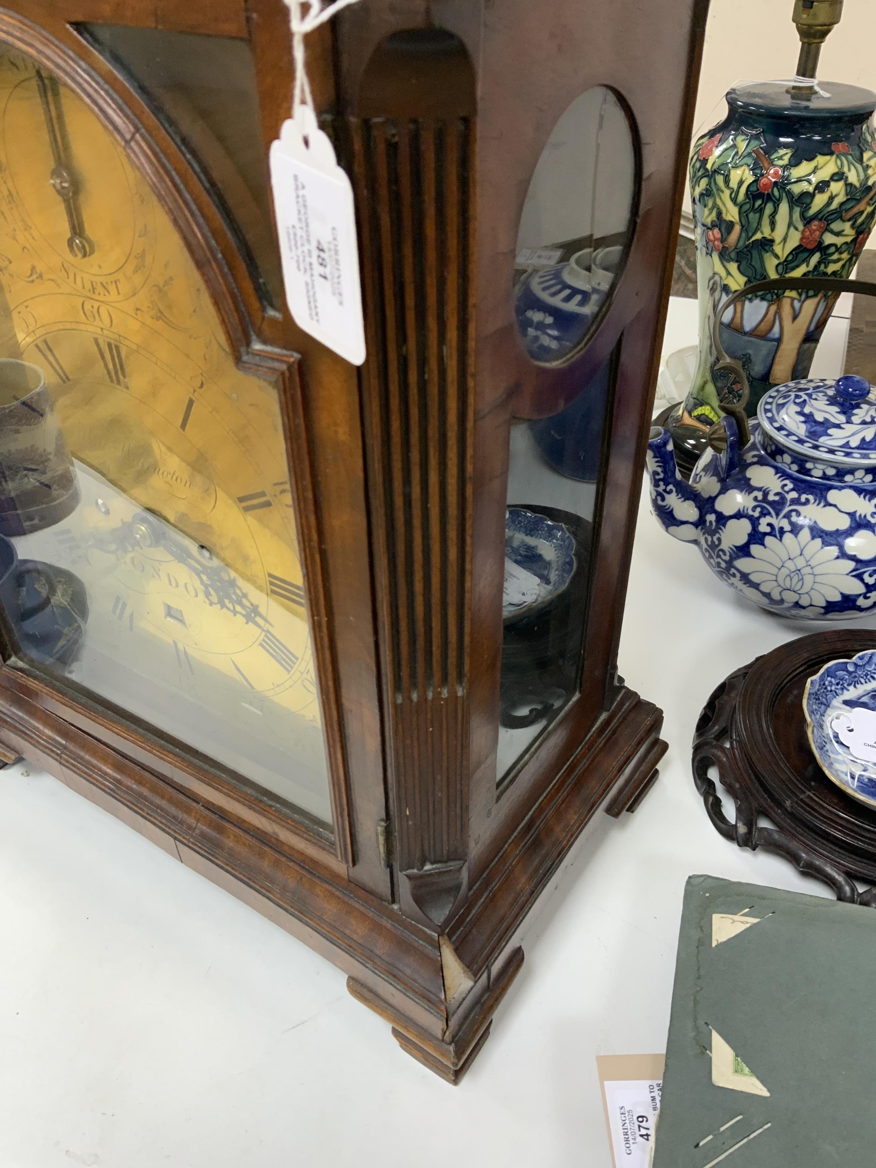 A George III mahogany bracket clock, signed Willm. Willington, London, 54cm high